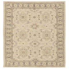 Afghanistan Tabriz Small Rug - Wolle Brown Ivory Design - 92053