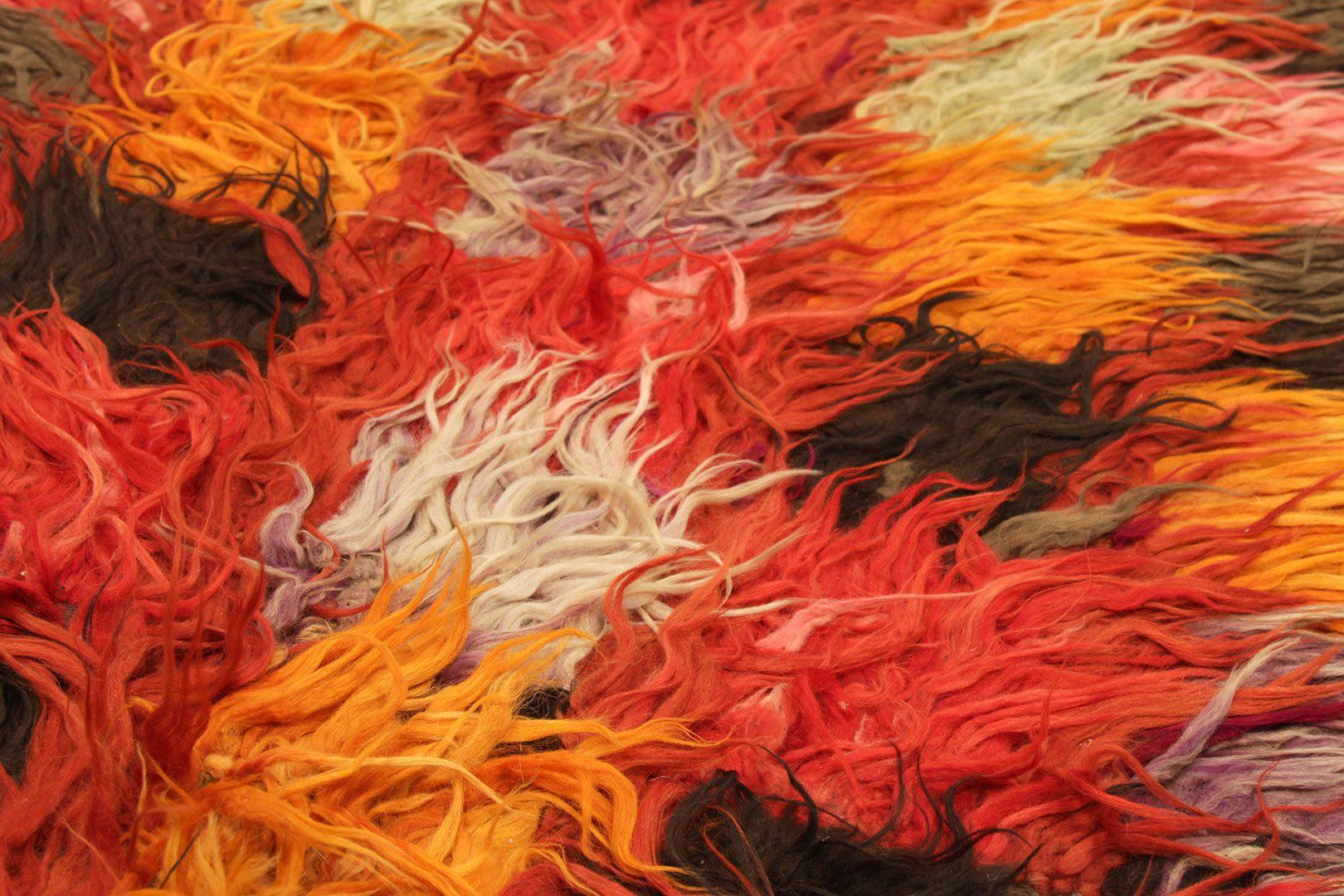 Afghanistan Tulu Läufer Teppich Circa 1990 - Wolle Orange Rosa Rot Gelb - 92622 im Zustand „Hervorragend“ im Angebot in Dallas, TX