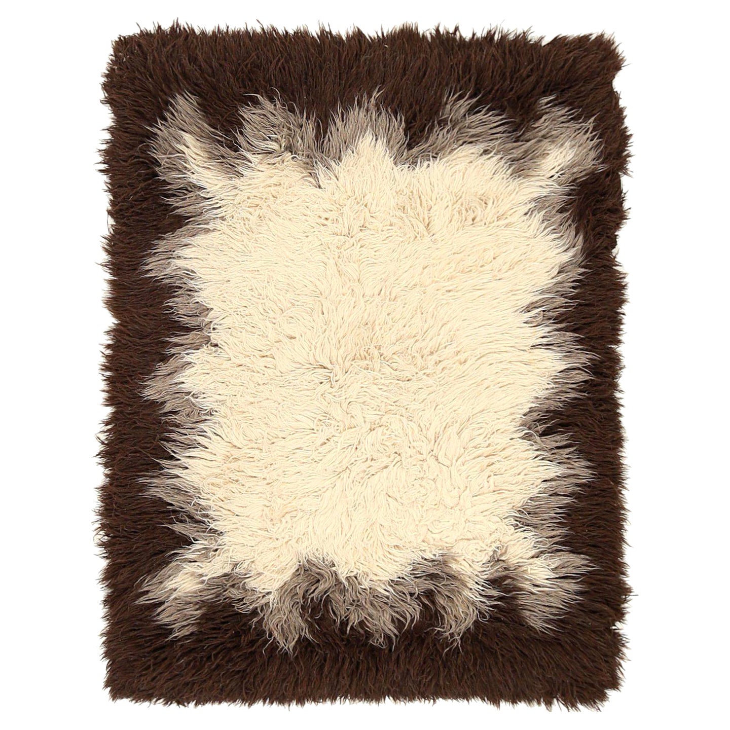 Tappeto Afghanistan Tulu Small Circa 1990 - Lana Marrone Avorio Design - 92620 in vendita