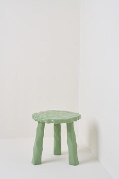 Afinco Collection, Low Asparagus Green Wooden Stool