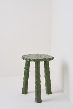 Afinco Collection, Tall Military Green Wooden Stool