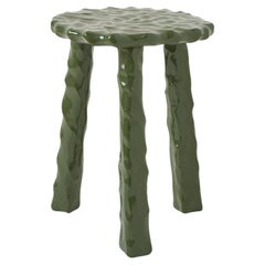 Afinco Collection, Tall Military Green Wooden Stool