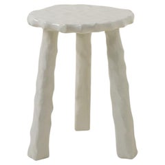 Afinco Collection, Tall Off-White Wooden Stool