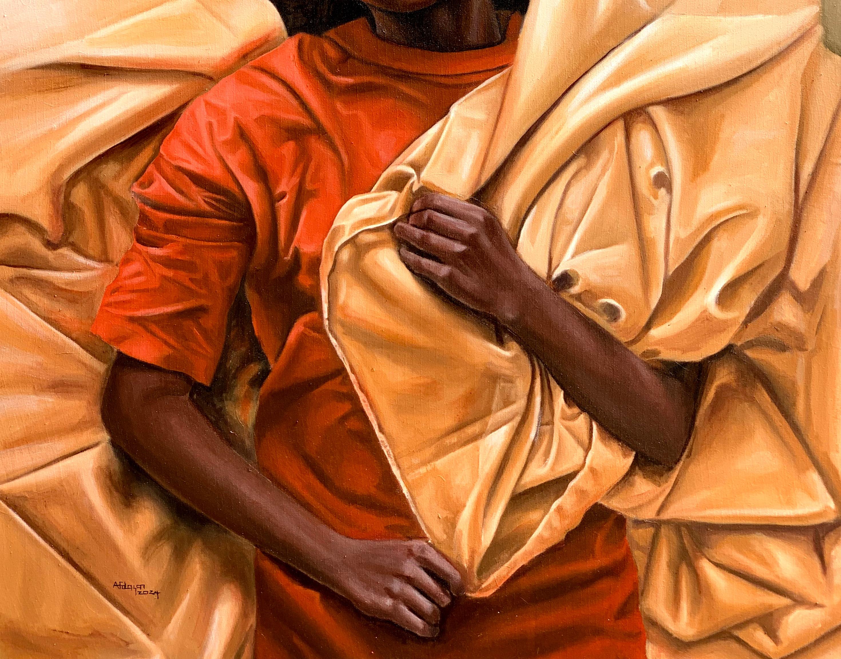 A riposo -21° secolo, Contemporaneo, Pittura figurativa, Olio, Arte femminile - Painting Espressionista di Afolayan Emmanuel