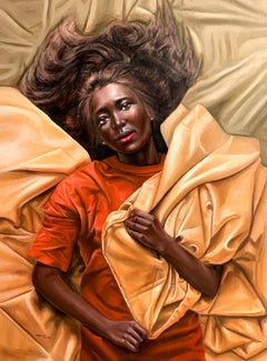 A riposo -21° secolo, Contemporaneo, Pittura figurativa, Olio, Arte femminile