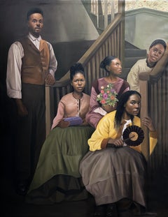 Ties That Binds Us 2 - 21st Century, Contemporary, Portrait Painting, Oil, Women