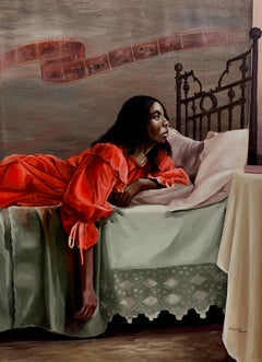 Desplegar el pasado 2-Siglo XXI, Contemporáneo, Pintura figurativa, Óleo, Mujer