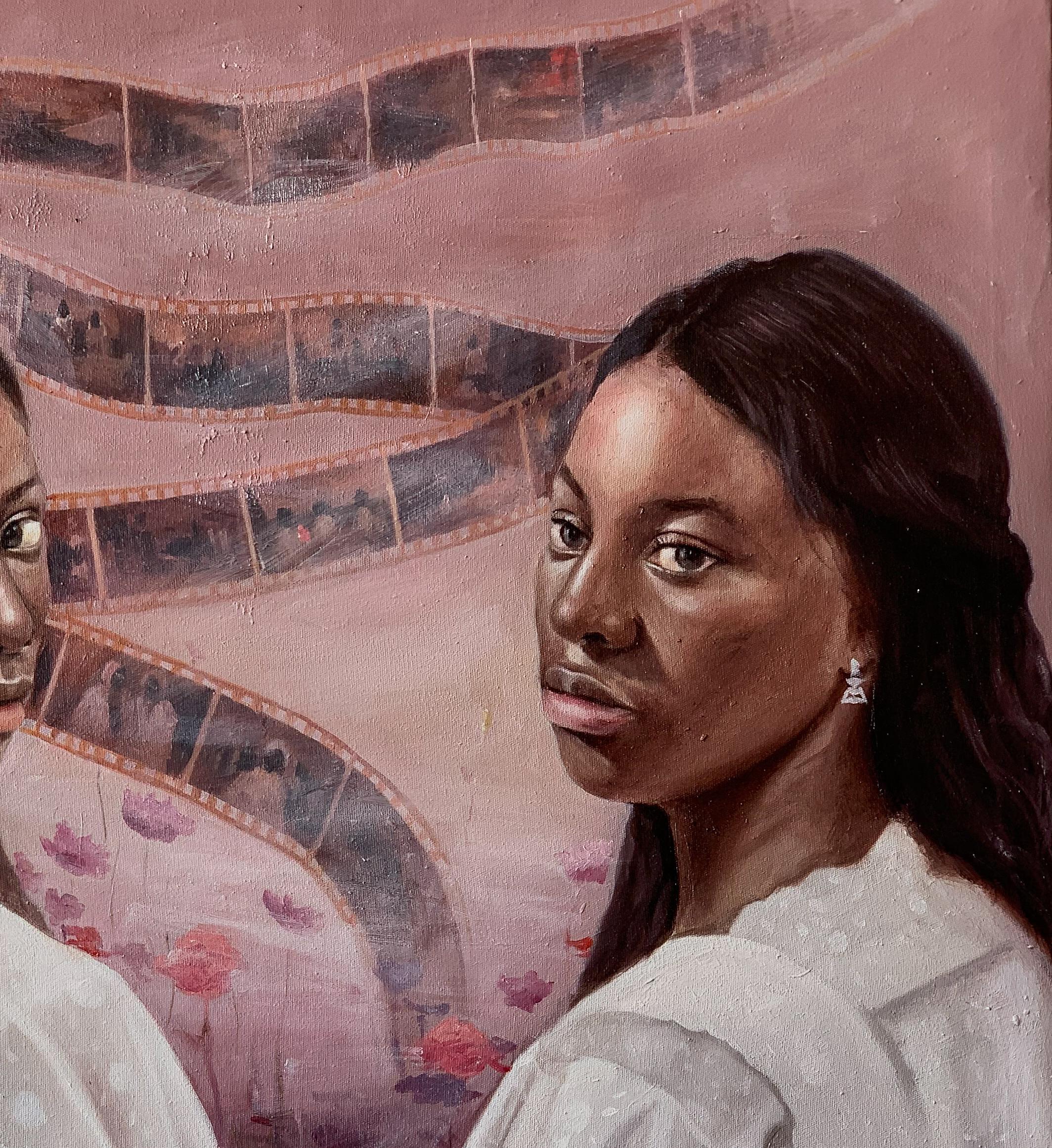 Entfaltung der Vergangenheit - 21. Jahrhundert, Zeitgenössisch, Figuratives Porträt, Öl, Frauen (Expressionismus), Painting, von Afolayan Emmanuel