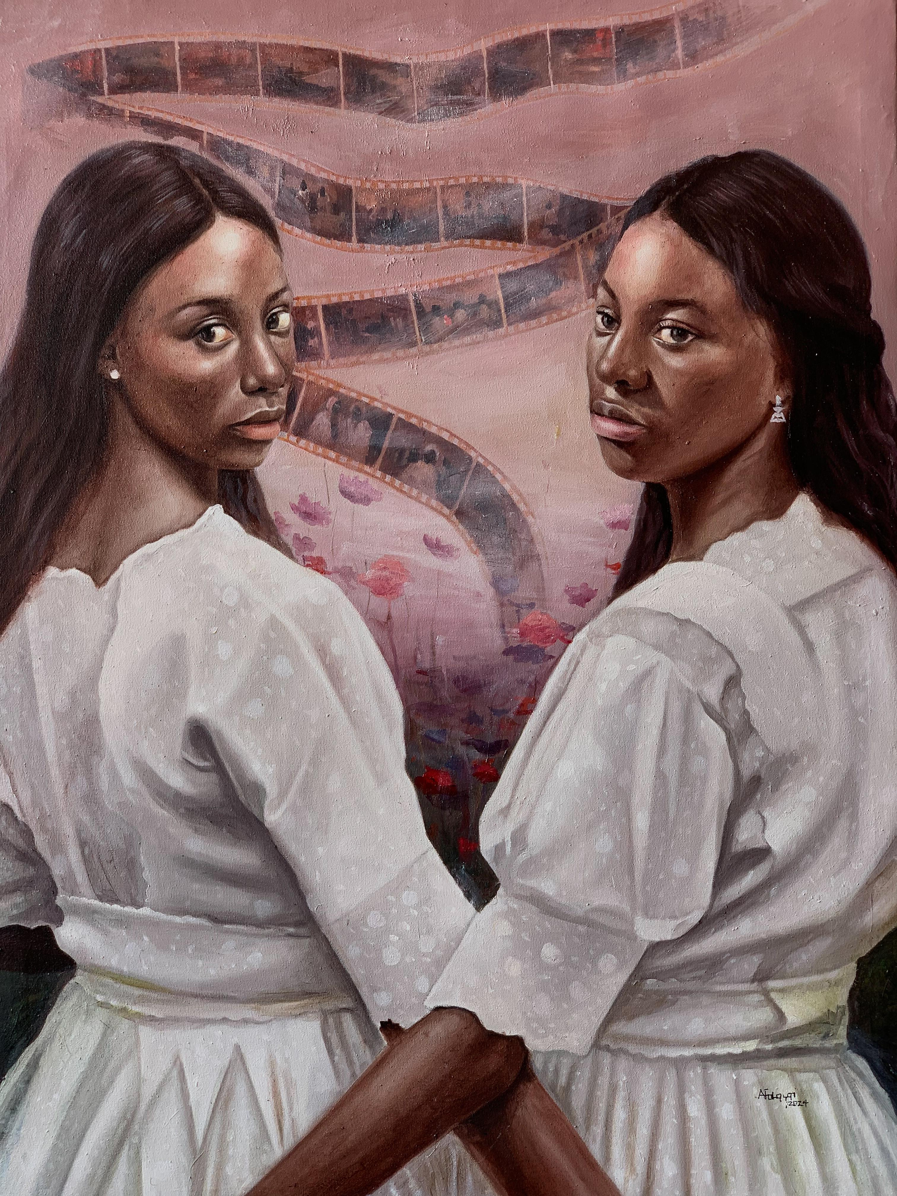 Desplegar el pasado - Siglo XXI, Contemporáneo, Retrato figurativo, Óleo, Mujer