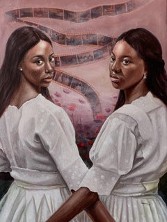 Desplegar el pasado - Siglo XXI, Contemporáneo, Retrato figurativo, Óleo, Mujer