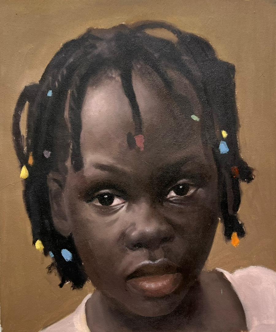 Afolayan Emmanuel Portrait Painting - What Does The Future Hold 2 -21st Century Contemporary, Portrait, Modern Fashio