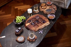 Afora Dice Set in Amethyst with Wood Holder by ANNA New York