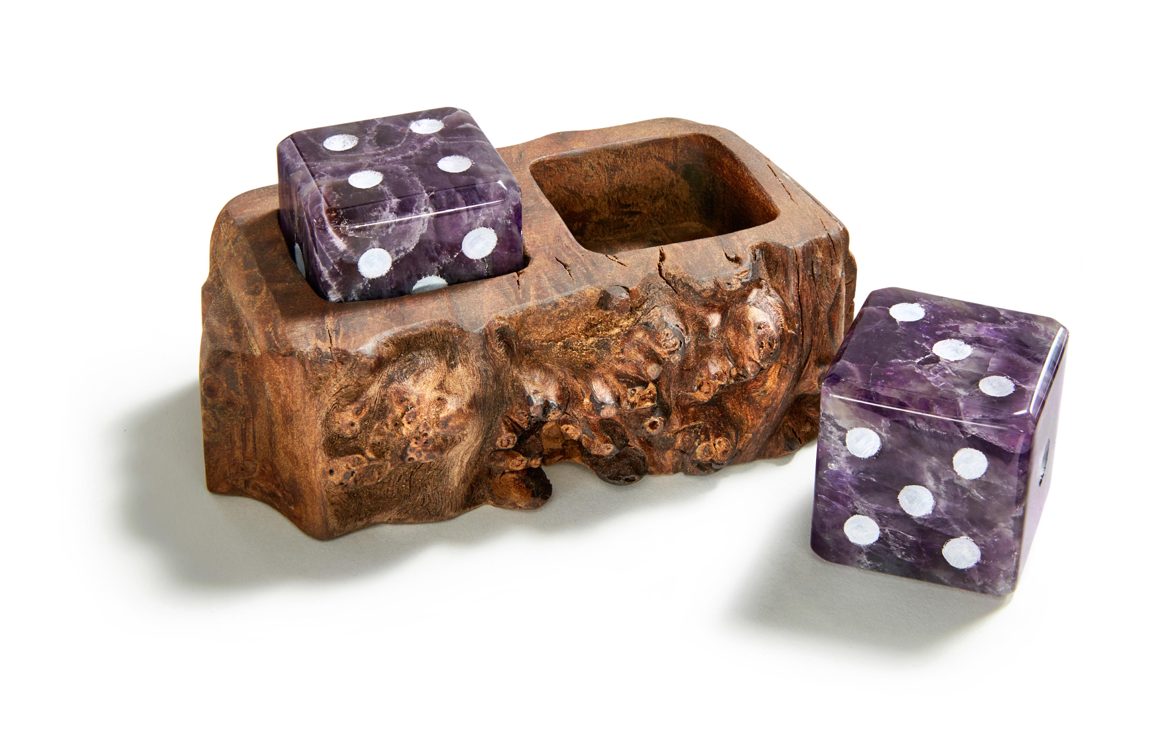 Afora Dice Set in Amethyst without Wood Holder by Anna Rabinowitz 5