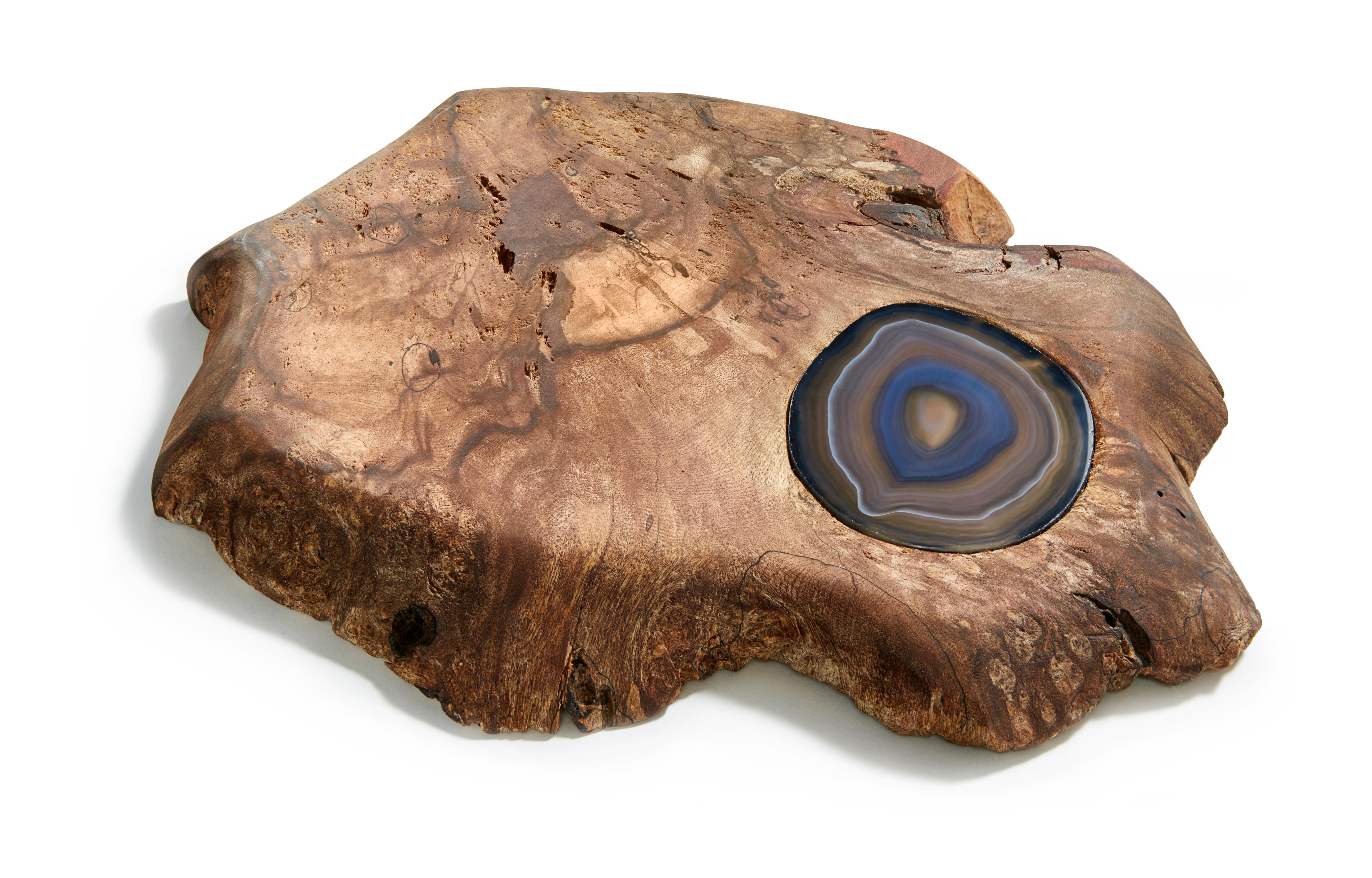 Afora Platter in Agate and Wood by Anna Rabinowitz 5