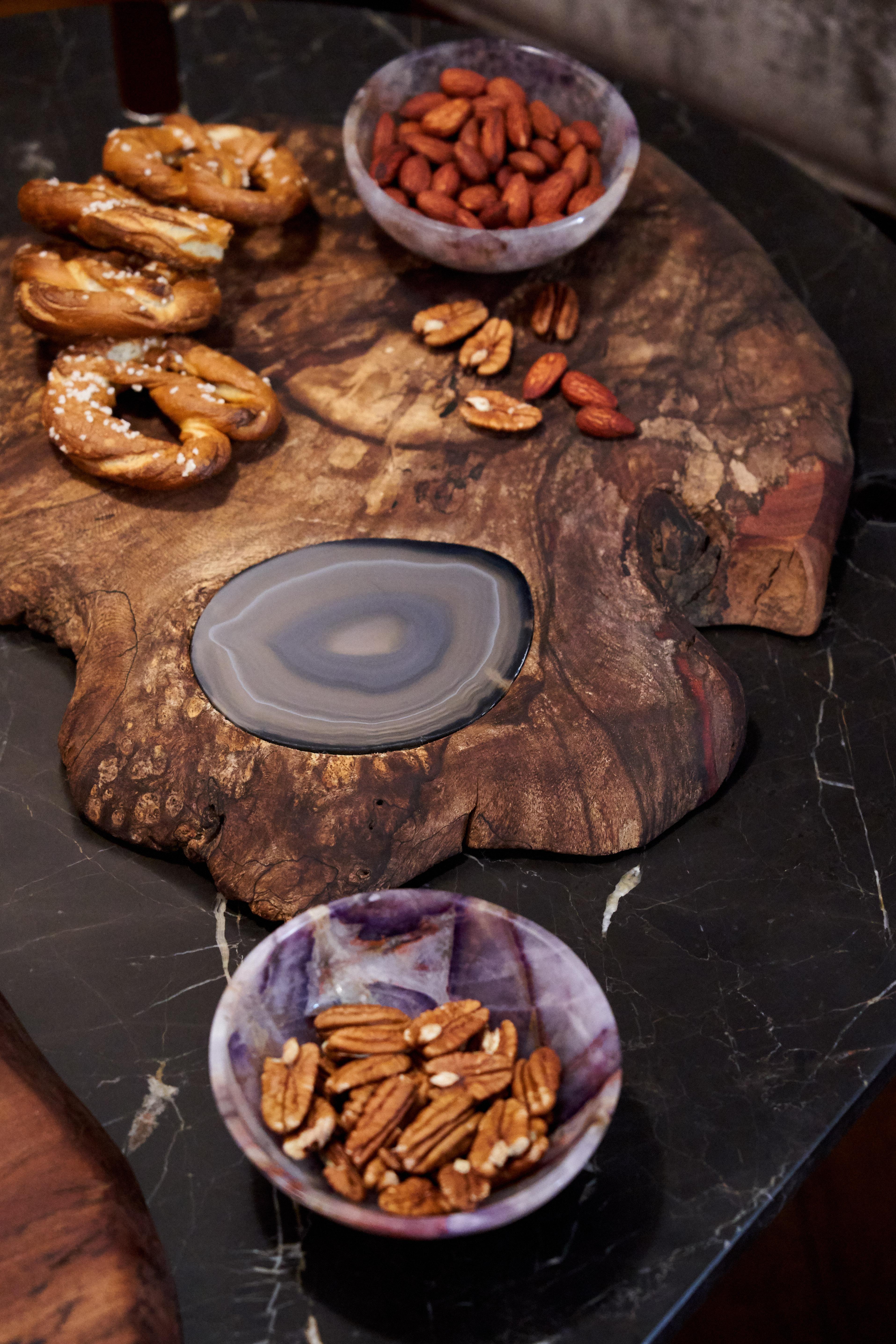 Afora Platter in Agate and Wood by Anna Rabinowitz 7