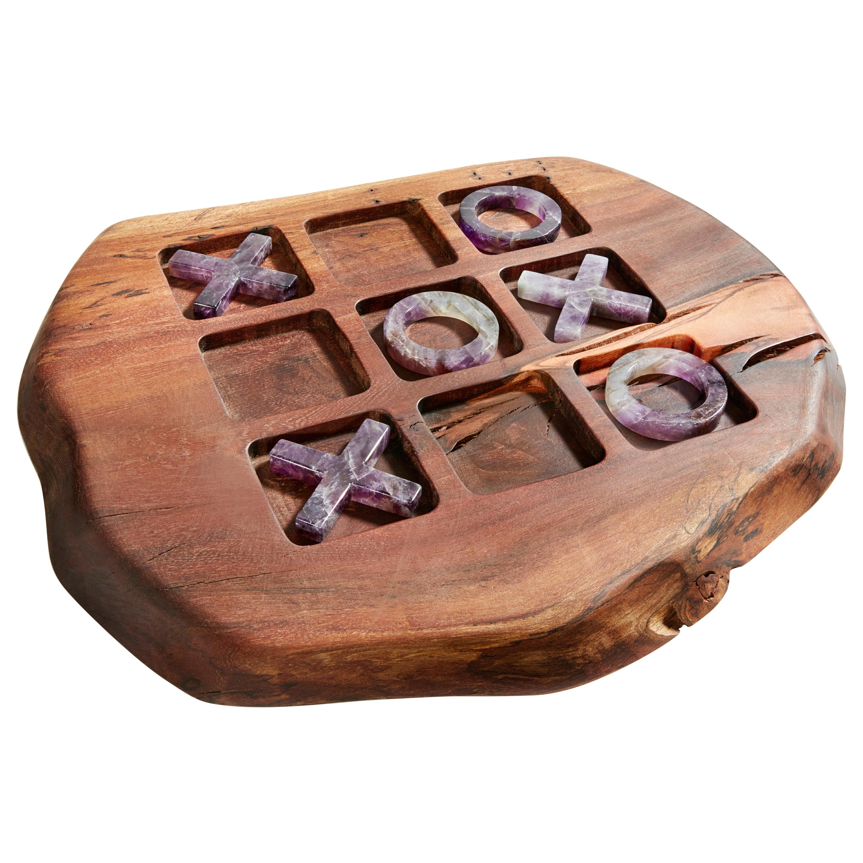 Afora Tic Tac Toe in Amethyst & Wood by ANNA New York For Sale