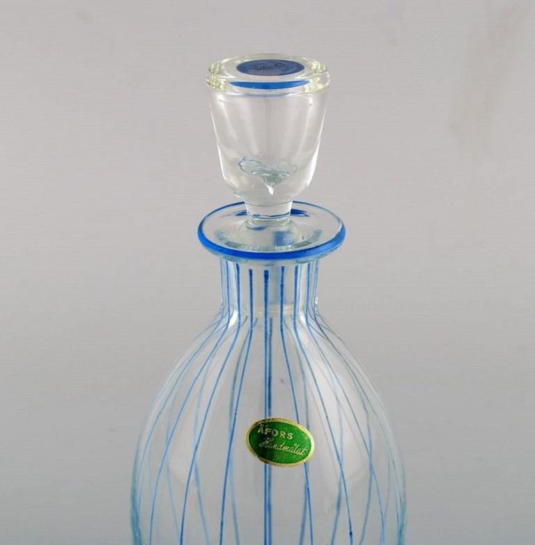 Åfors-Karaffe aus mundgeblasenem, handbemaltem Kunstglas. Schwedisches Design, 1960er Jahre.
Maße: 19,5 x 8,5 cm.
In ausgezeichnetem Zustand.
Aufkleber.