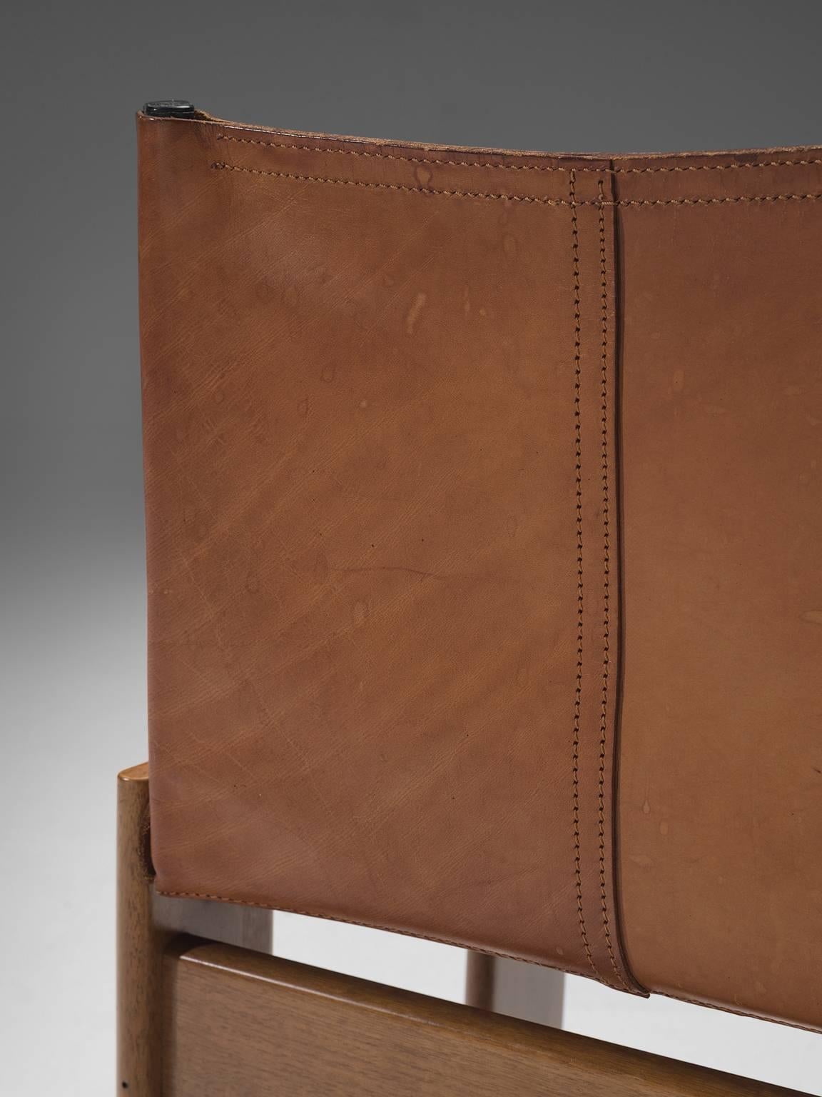 Afra & Tobia Scarpa Set of Six Monk Chairs in Cognac Leather 3