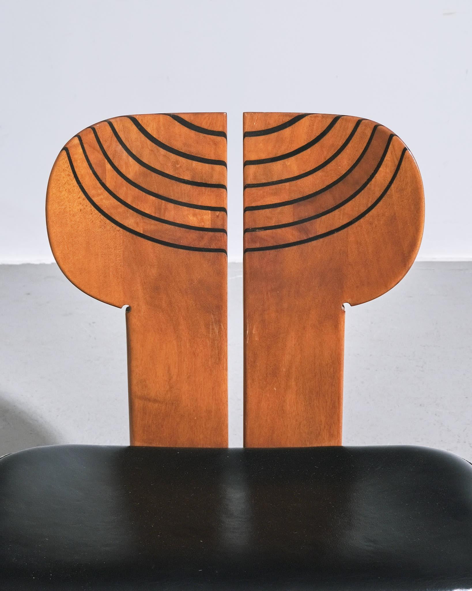 Mid-Century Modern Afra and Tobia Scarpa 'Africa' Dining Chairs- four available For Sale