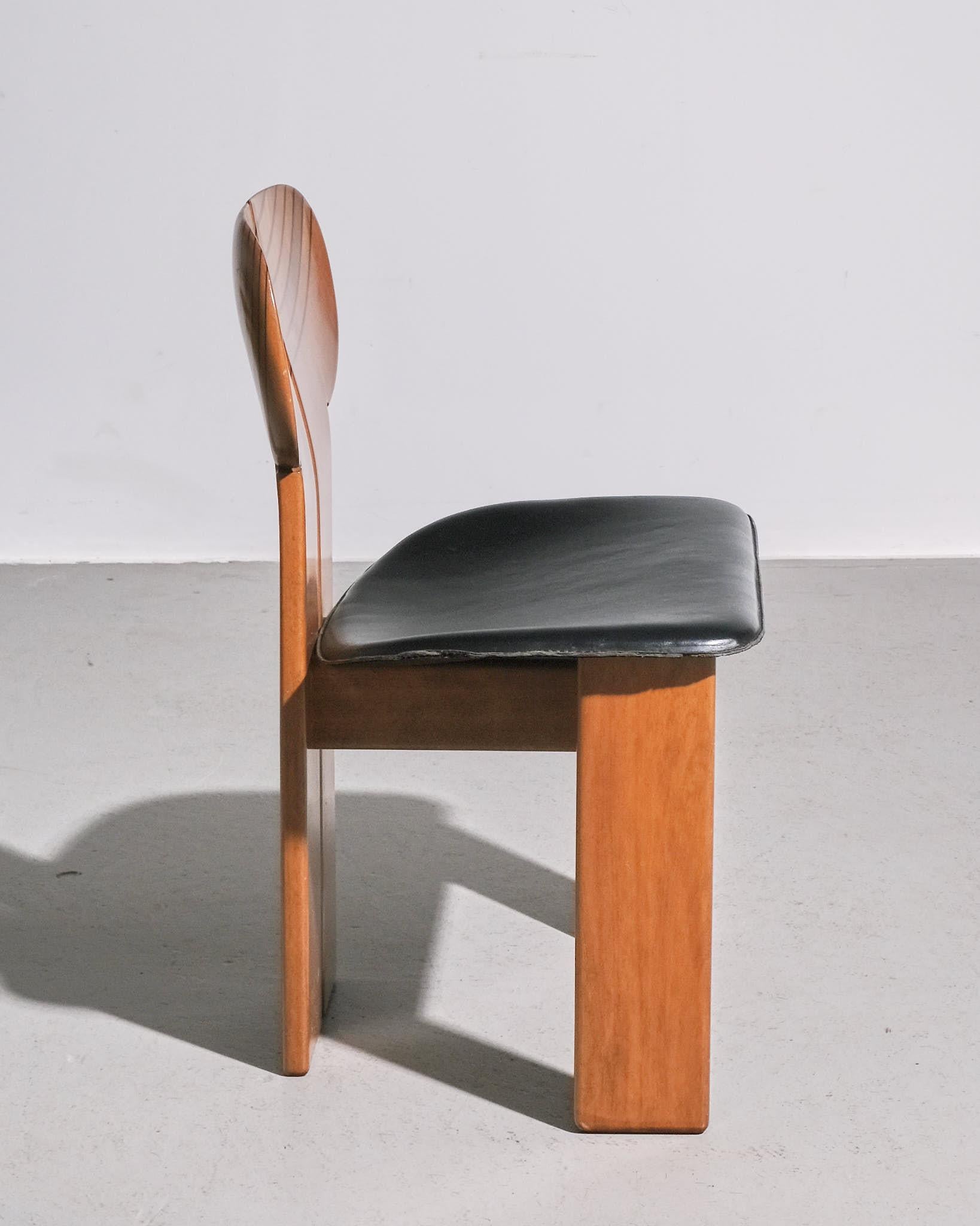 Late 20th Century Afra and Tobia Scarpa 'Africa' Dining Chairs- four available For Sale