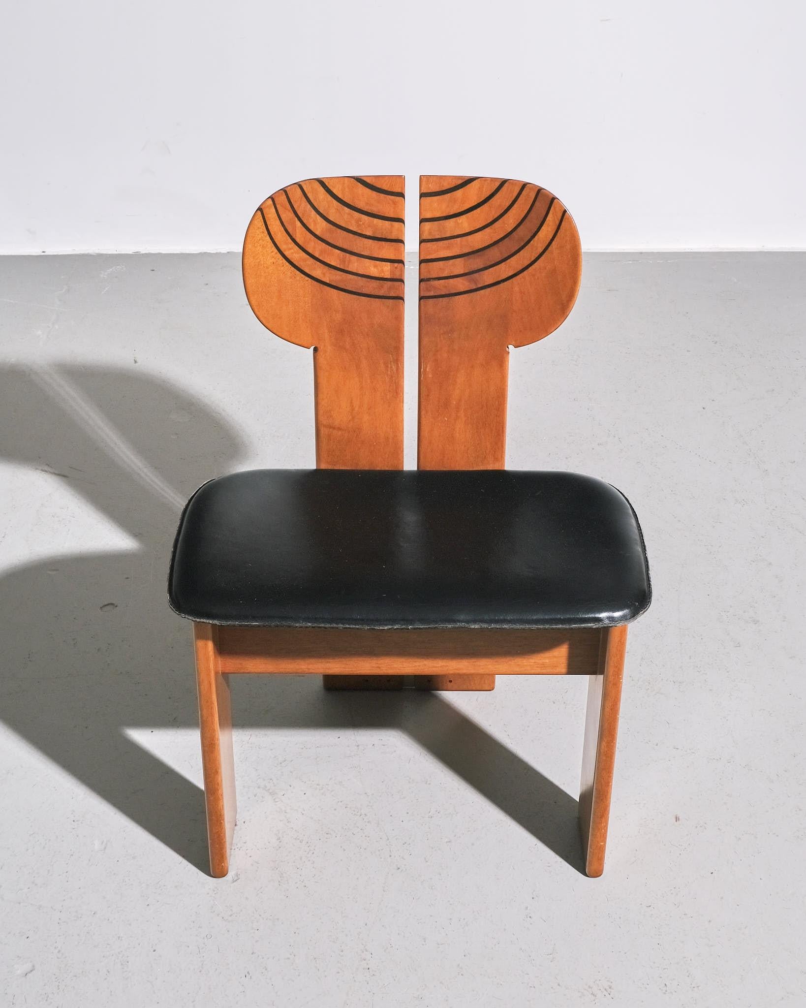 Afra and Tobia Scarpa 'Africa' Dining Chairs- four available For Sale 1