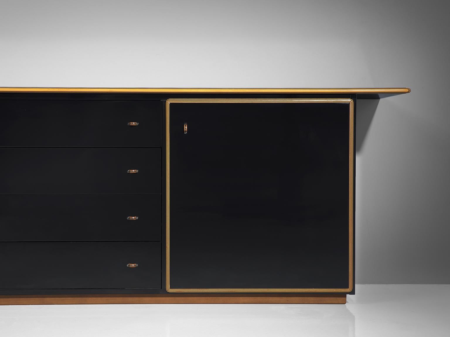 Late 20th Century Afra and Tobia Scarpa Black Lacquered Cabinet