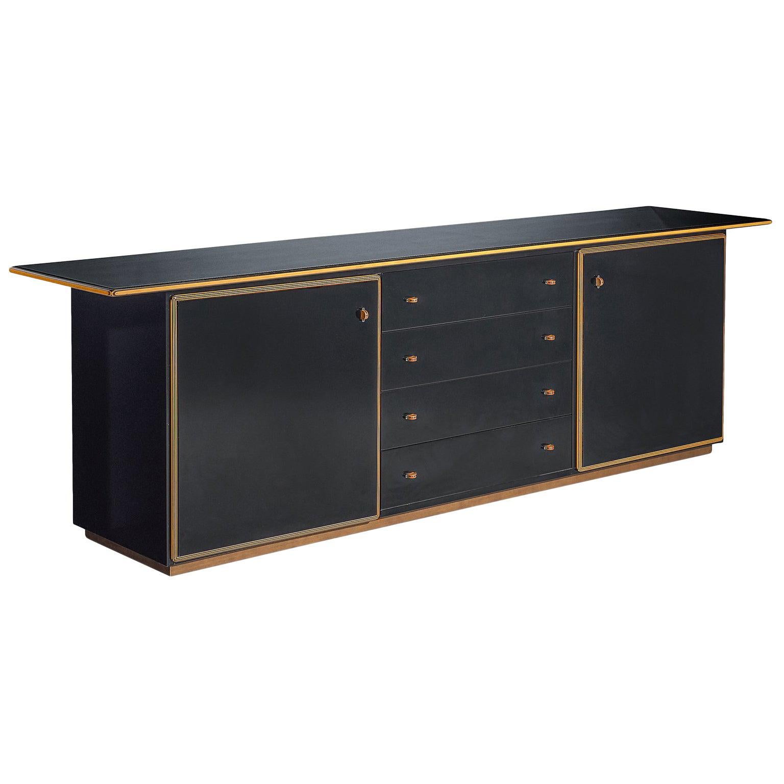 Afra and Tobia Scarpa Black Lacquered Cabinet