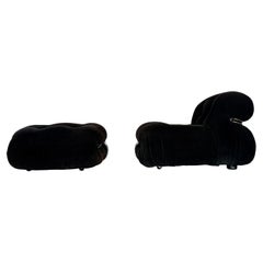 Afra and Tobia Scarpa Brown Soriana Lounge Chair and Ottoman for Cassina, 1969