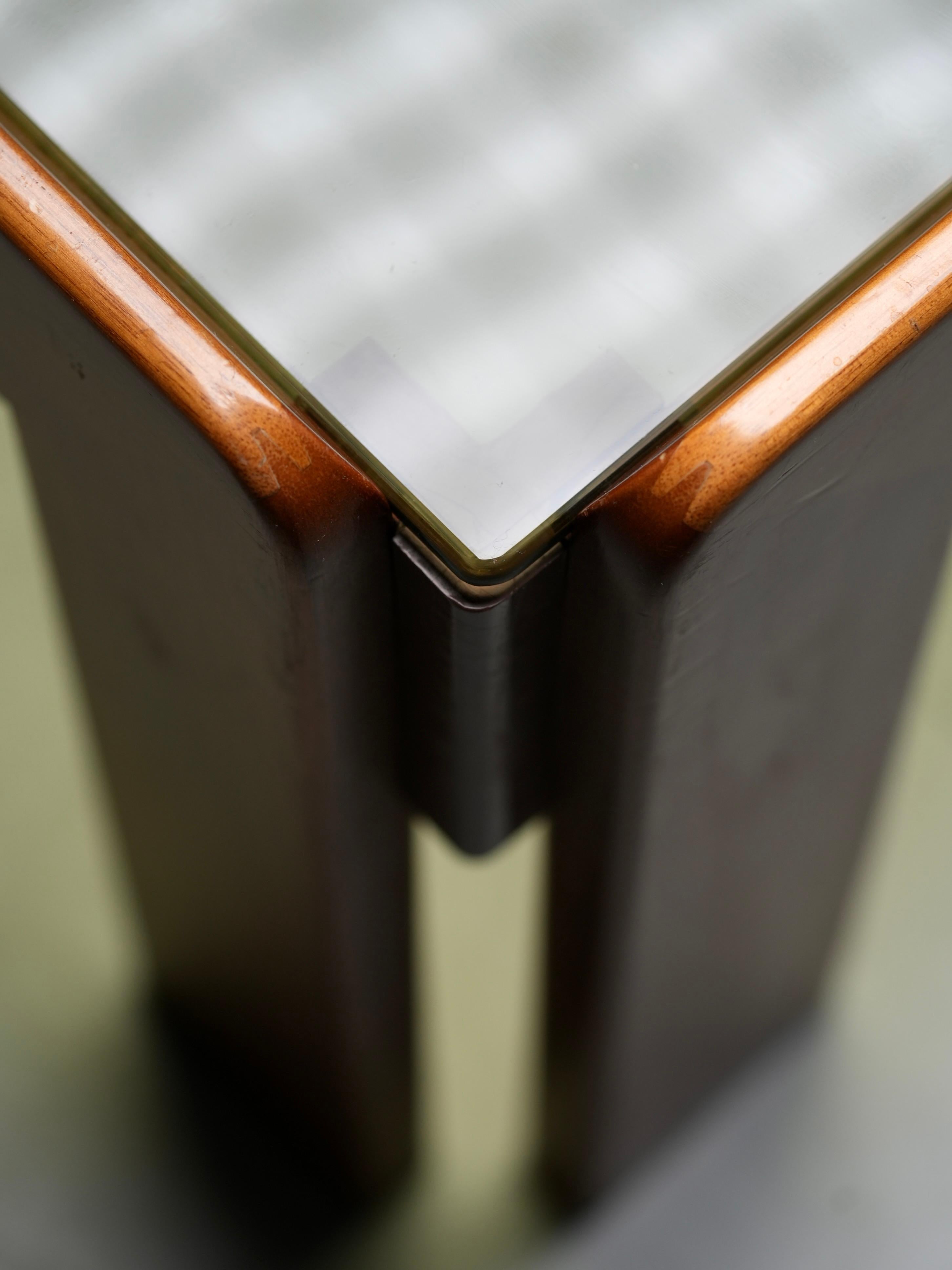 Table basse en noyer et verre Afra & Tobia Scarpa, Italie, années 1960 en vente 2