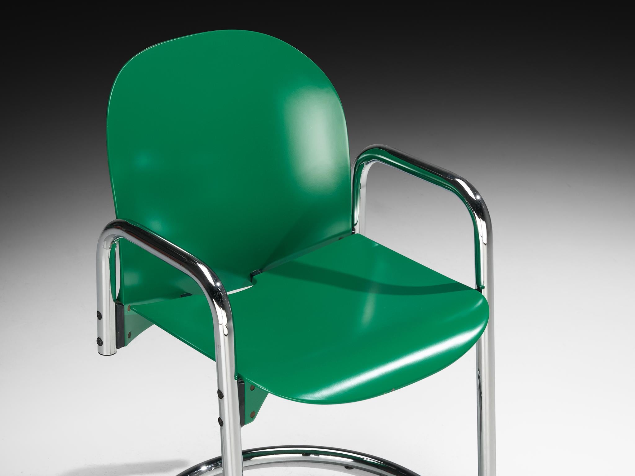 Acier Afra & Tobia Scarpa pour B&B Italia Chaises de salle à manger 'Dialogo Dessau'. en vente