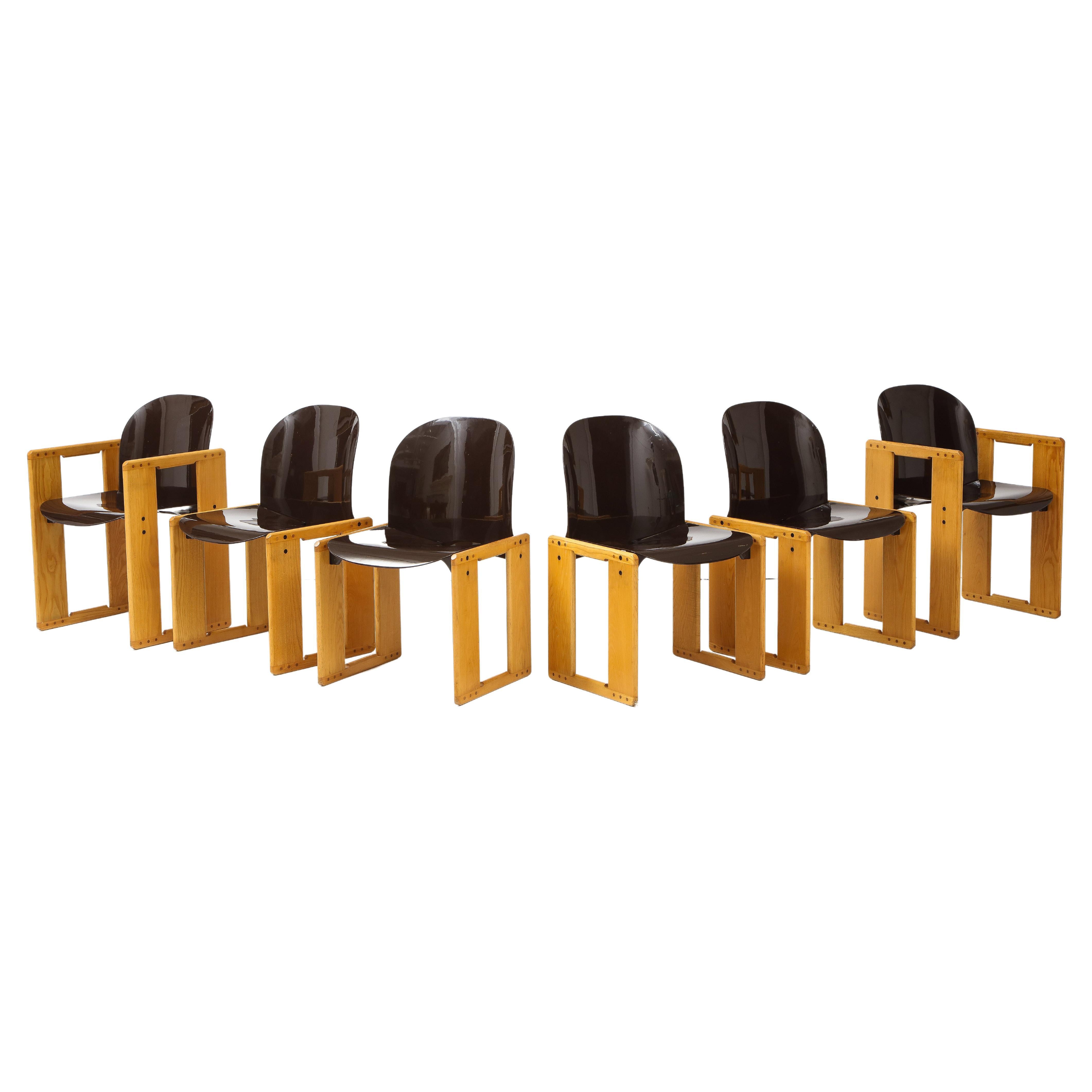 Afra and Tobia Scarpa for B&B Italia, Set of Six ‘Dialogo’ Dining Chairs