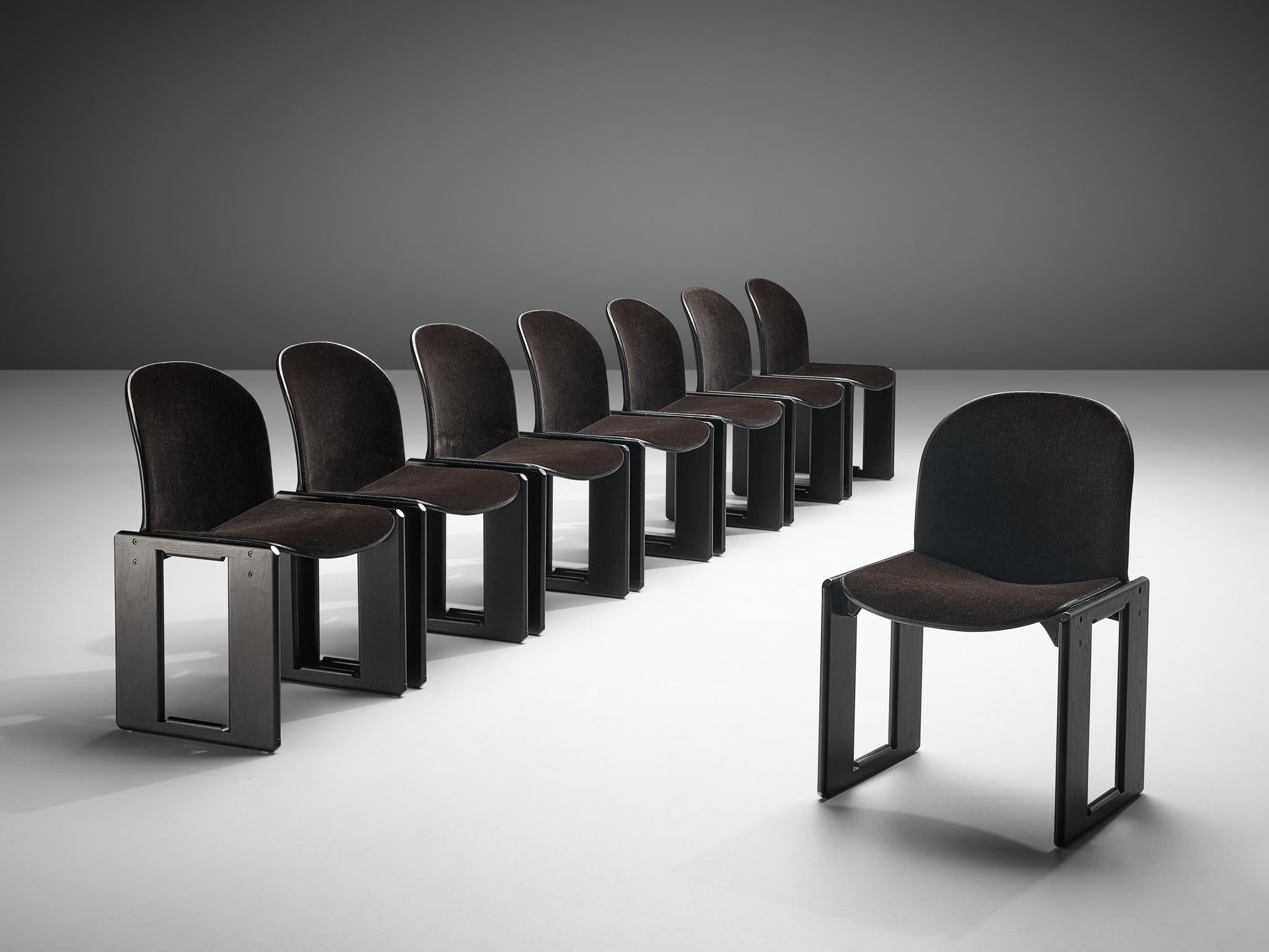 Afra and Tobia Scarpa for B&B Set of Eight ‘Dialogo’ Dining Chairs in Dark Brown 1
