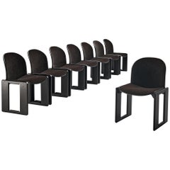Afra and Tobia Scarpa for B&B Set of Eight ‘Dialogo’ Dining Chairs in Dark Brown