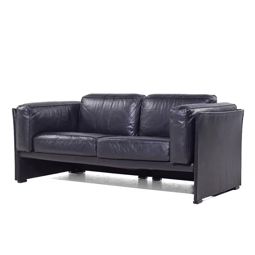 Mid-Century Modern Afra and Tobia Scarpa for Cassina Mid Century Italian Leather Sofa For Sale