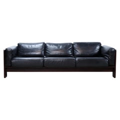 Afra & Tobia Scarpa for Gavina Bastiano Three-Seat Sofa with Black Leather