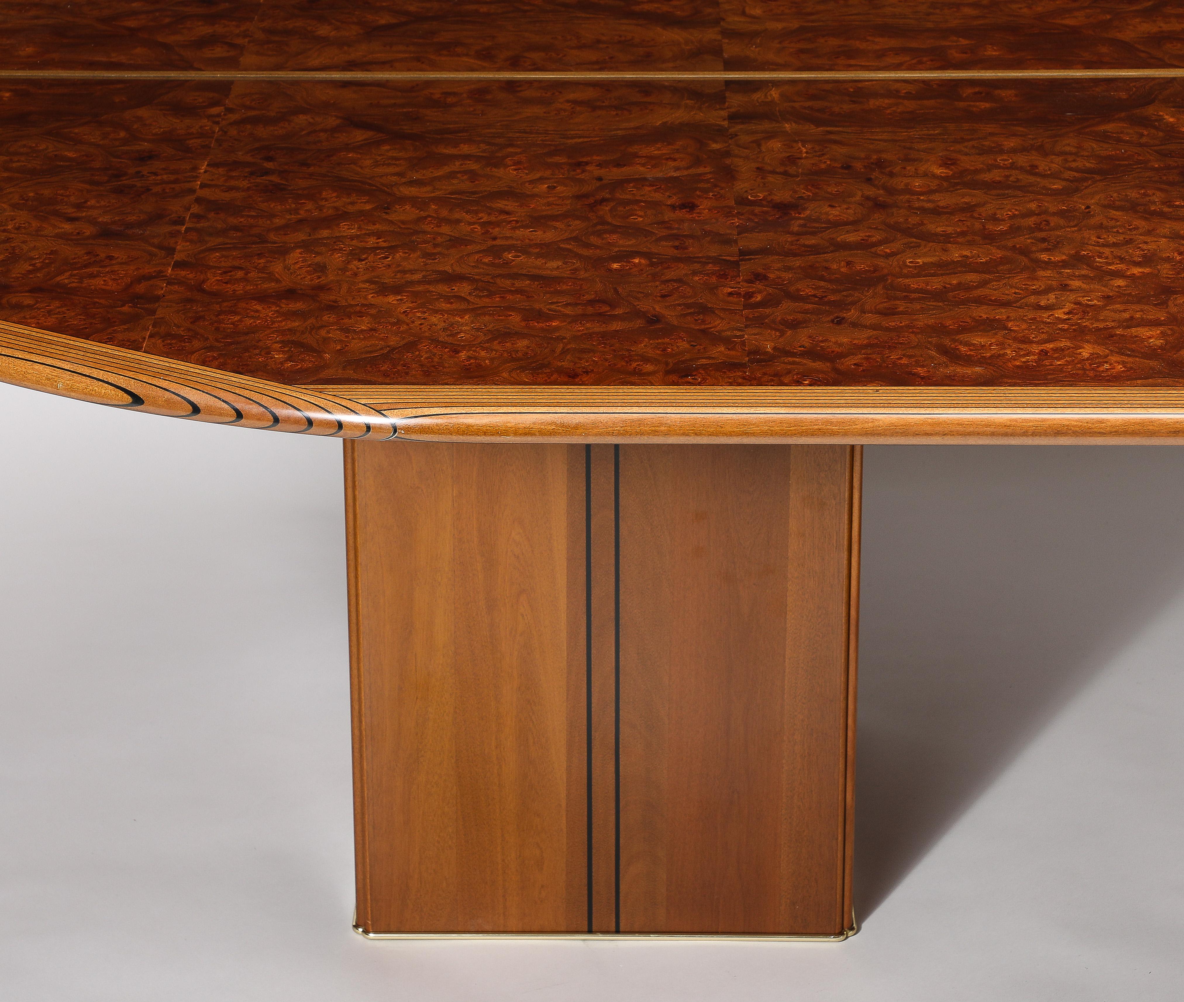 Afra & Tobia Scarpa pour Maxalto Africa Table de salle à manger ovale en loupe et noyer 1970 en vente 7