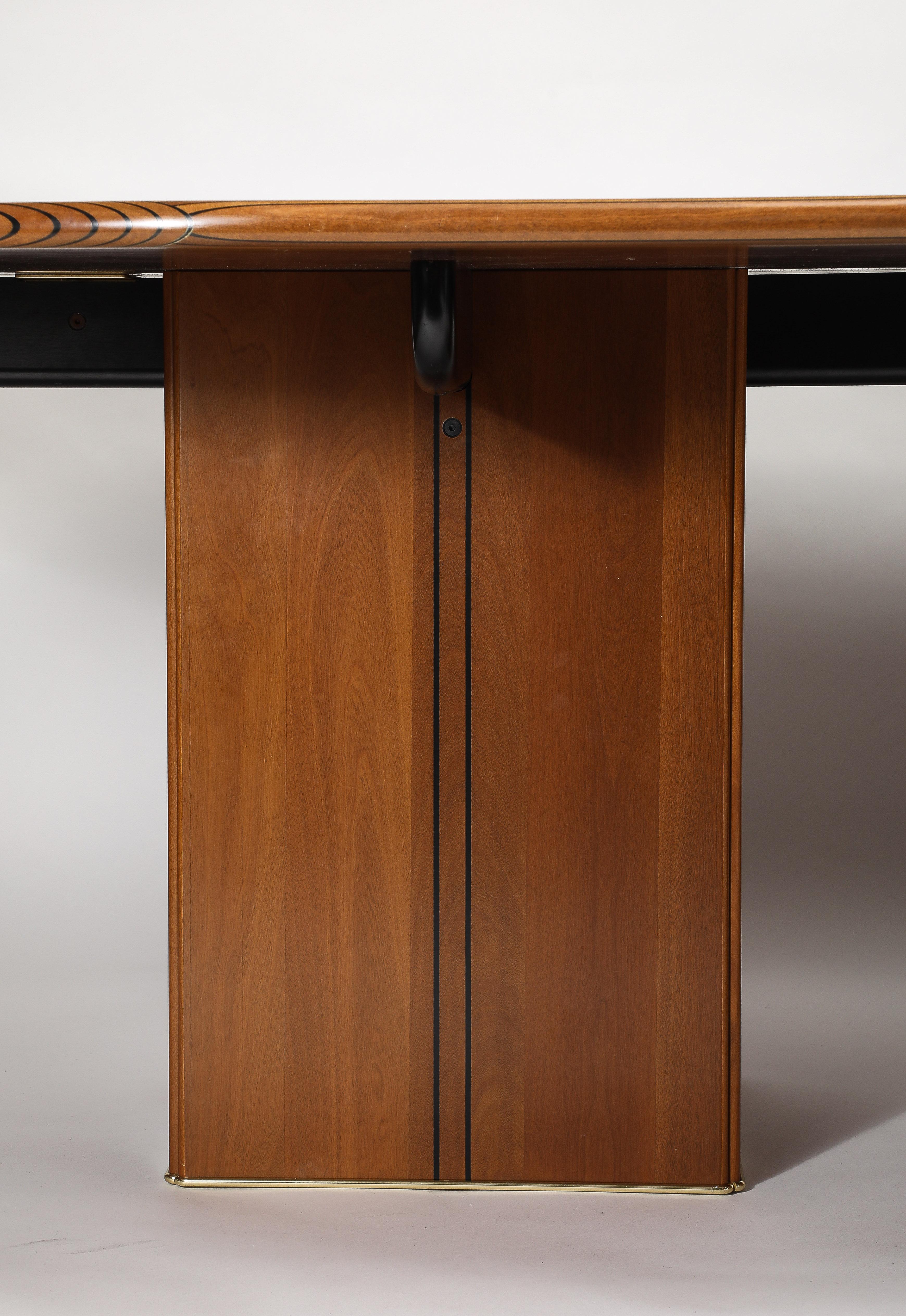 Afra & Tobia Scarpa pour Maxalto Africa Table de salle à manger ovale en loupe et noyer 1970 en vente 8