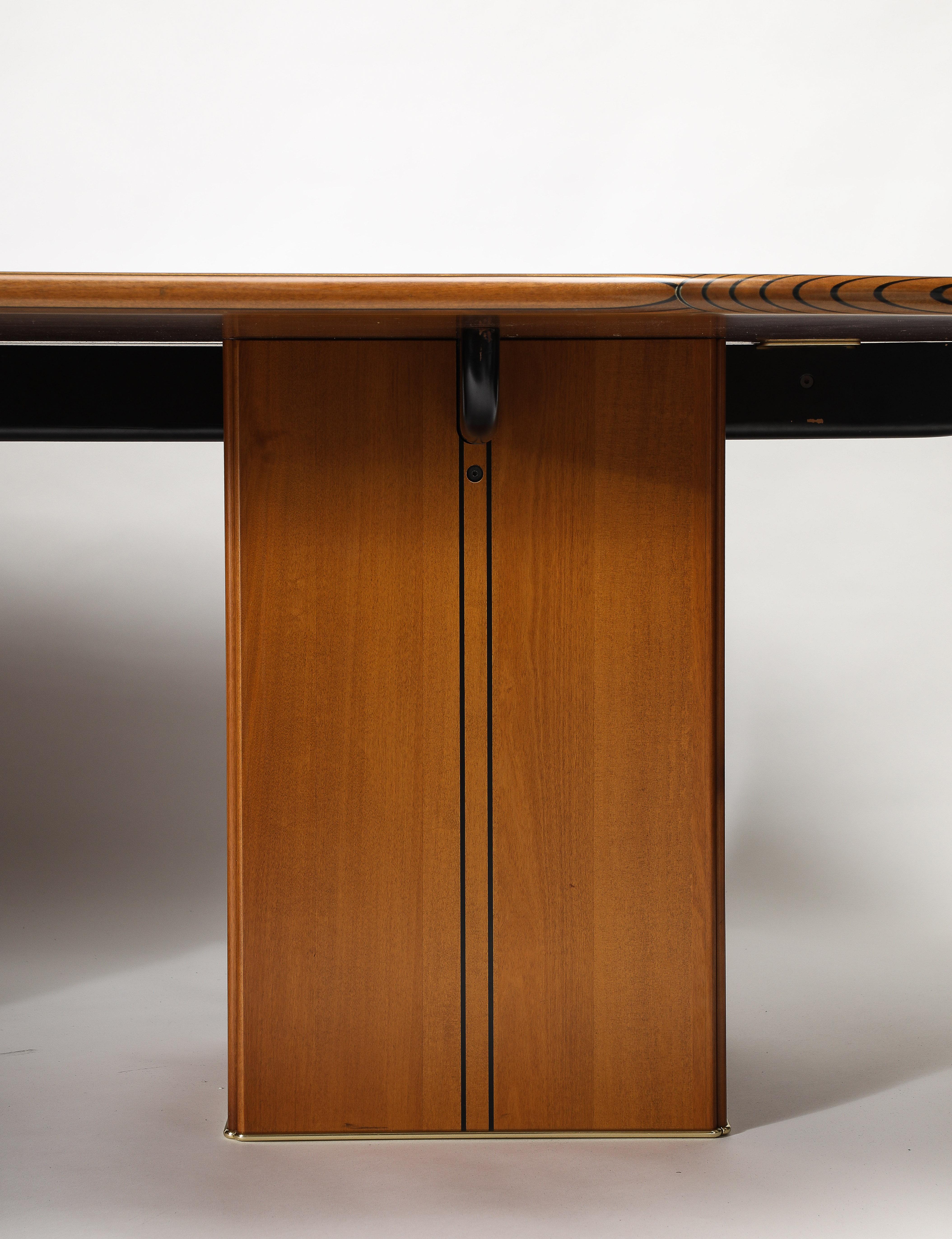 Afra & Tobia Scarpa pour Maxalto Africa Table de salle à manger ovale en loupe et noyer 1970 en vente 10