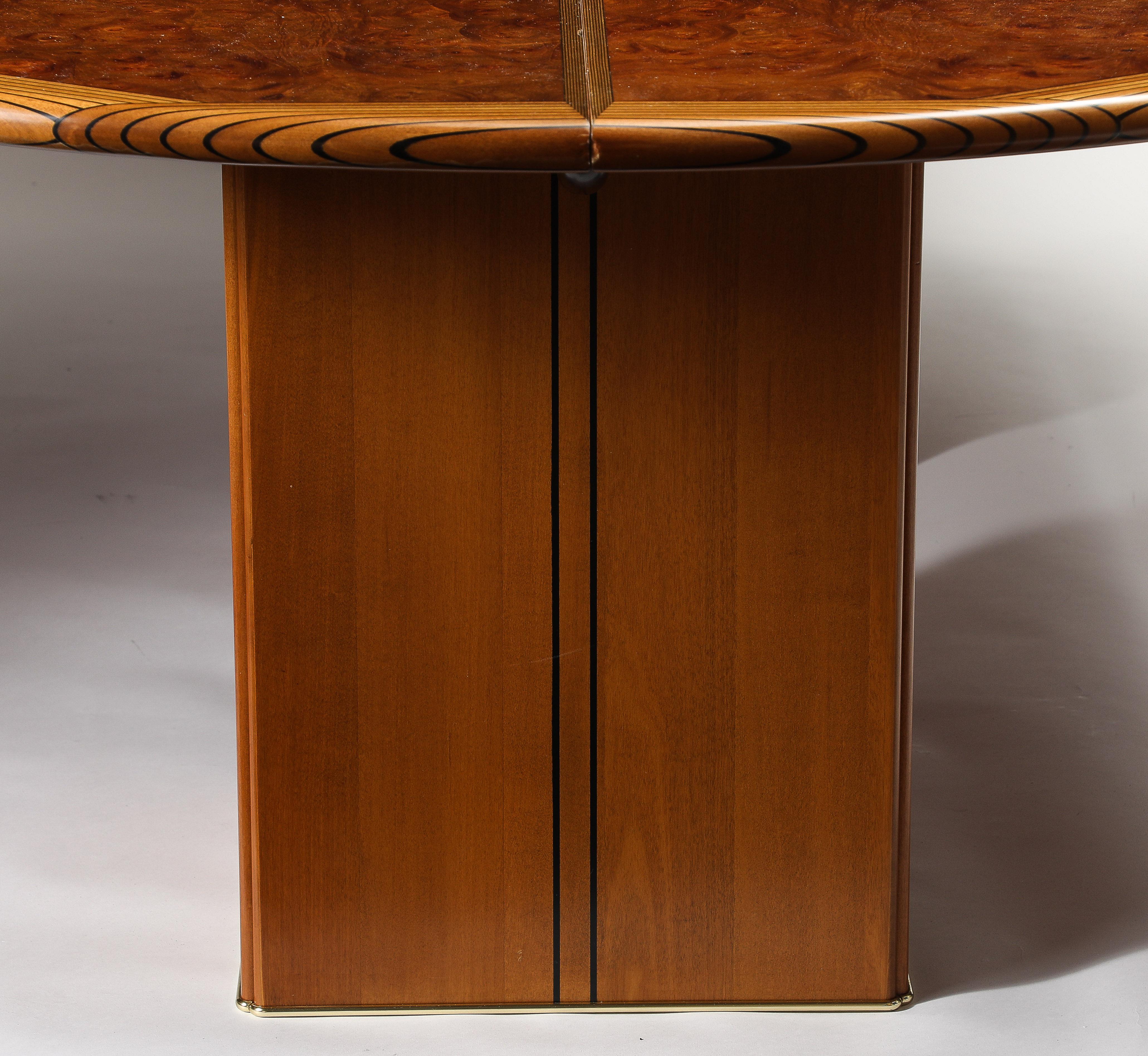 Afra & Tobia Scarpa pour Maxalto Africa Table de salle à manger ovale en loupe et noyer 1970 en vente 11