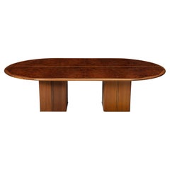 Afra & Tobia Scarpa pour Maxalto Africa Table de salle à manger ovale en loupe et noyer 1970