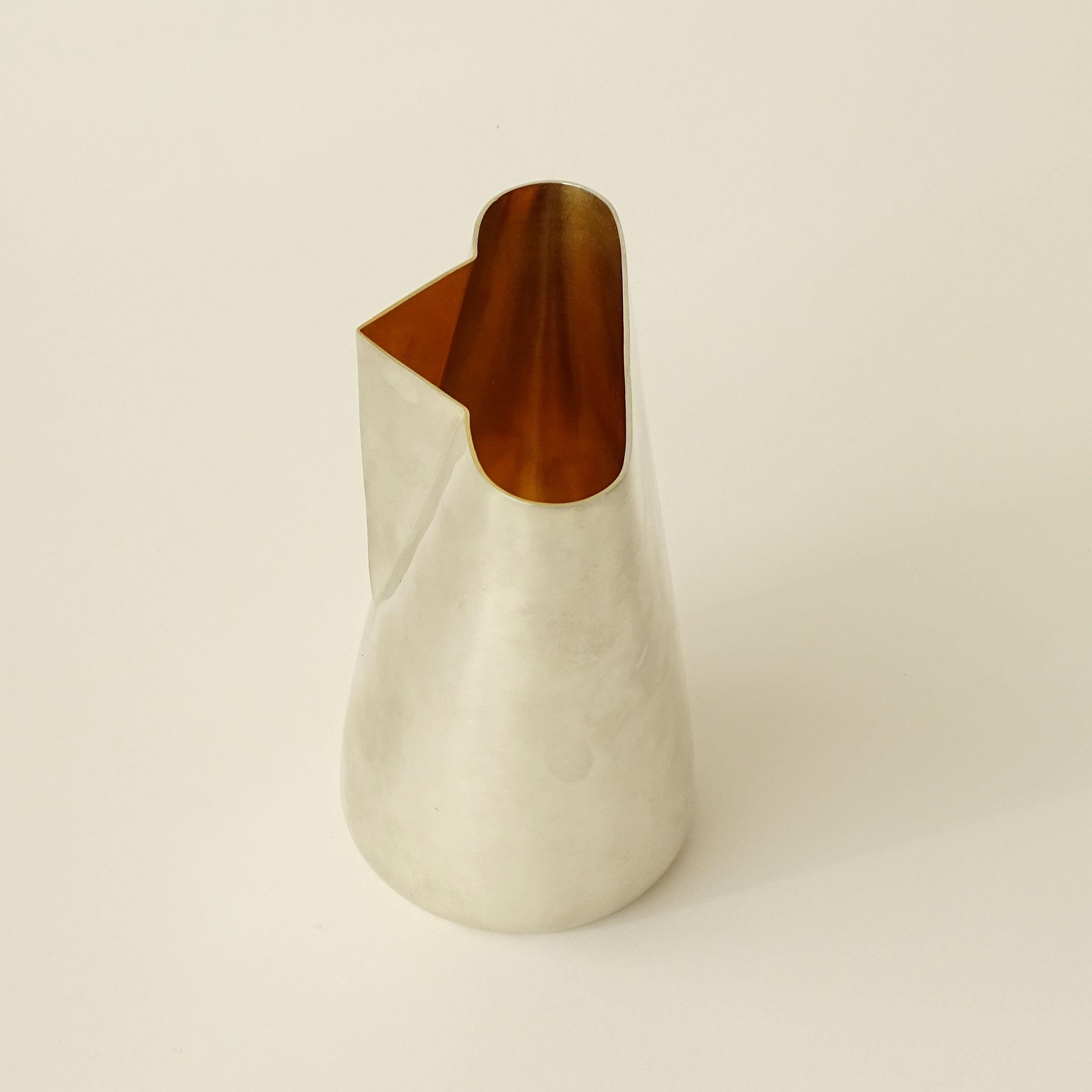 Postmoderne Pichet en argent et plaqué or fait à la main par Afra & Tobia Scarpa pour San Lorenzo en vente