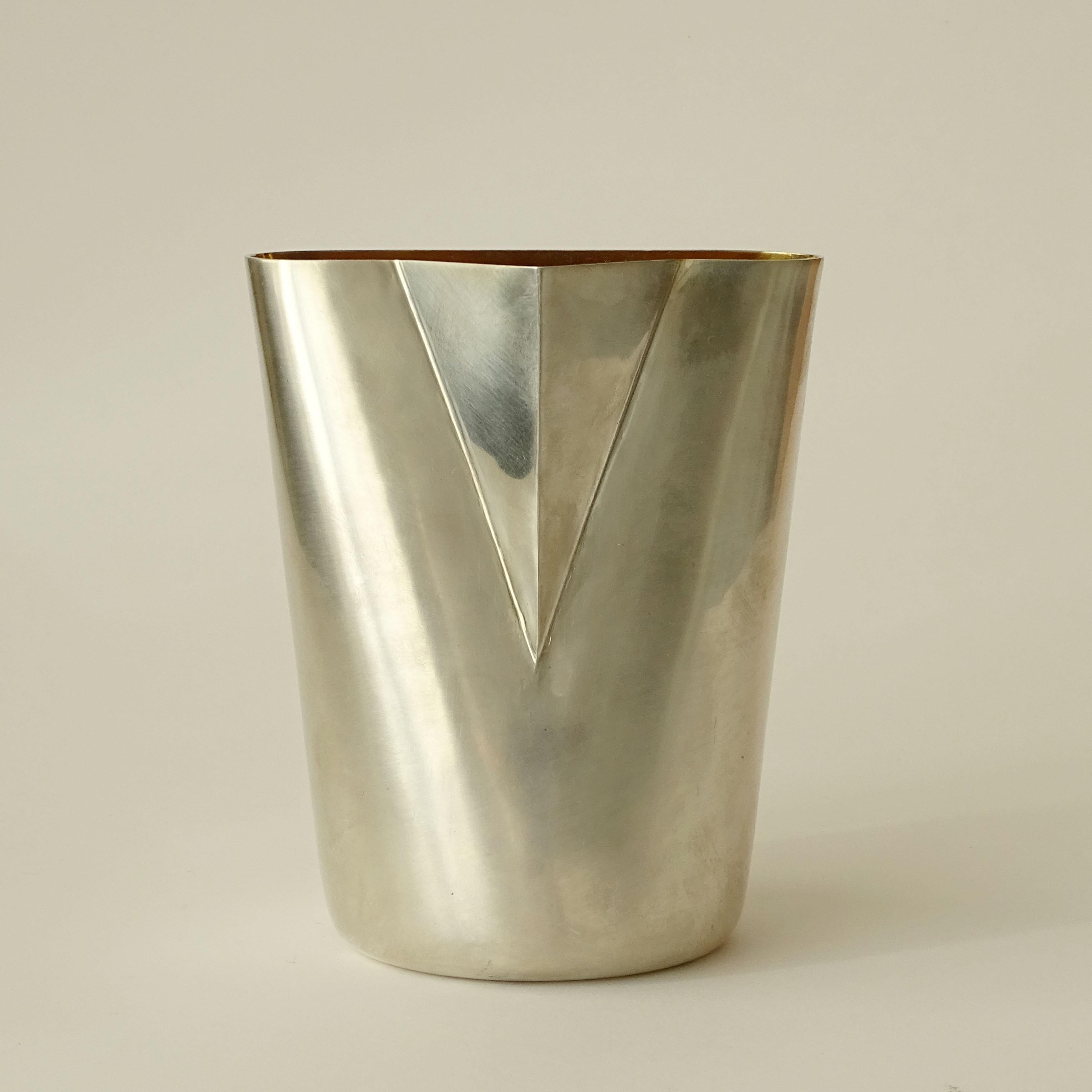 italien Pichet en argent et plaqué or fait à la main par Afra & Tobia Scarpa pour San Lorenzo en vente