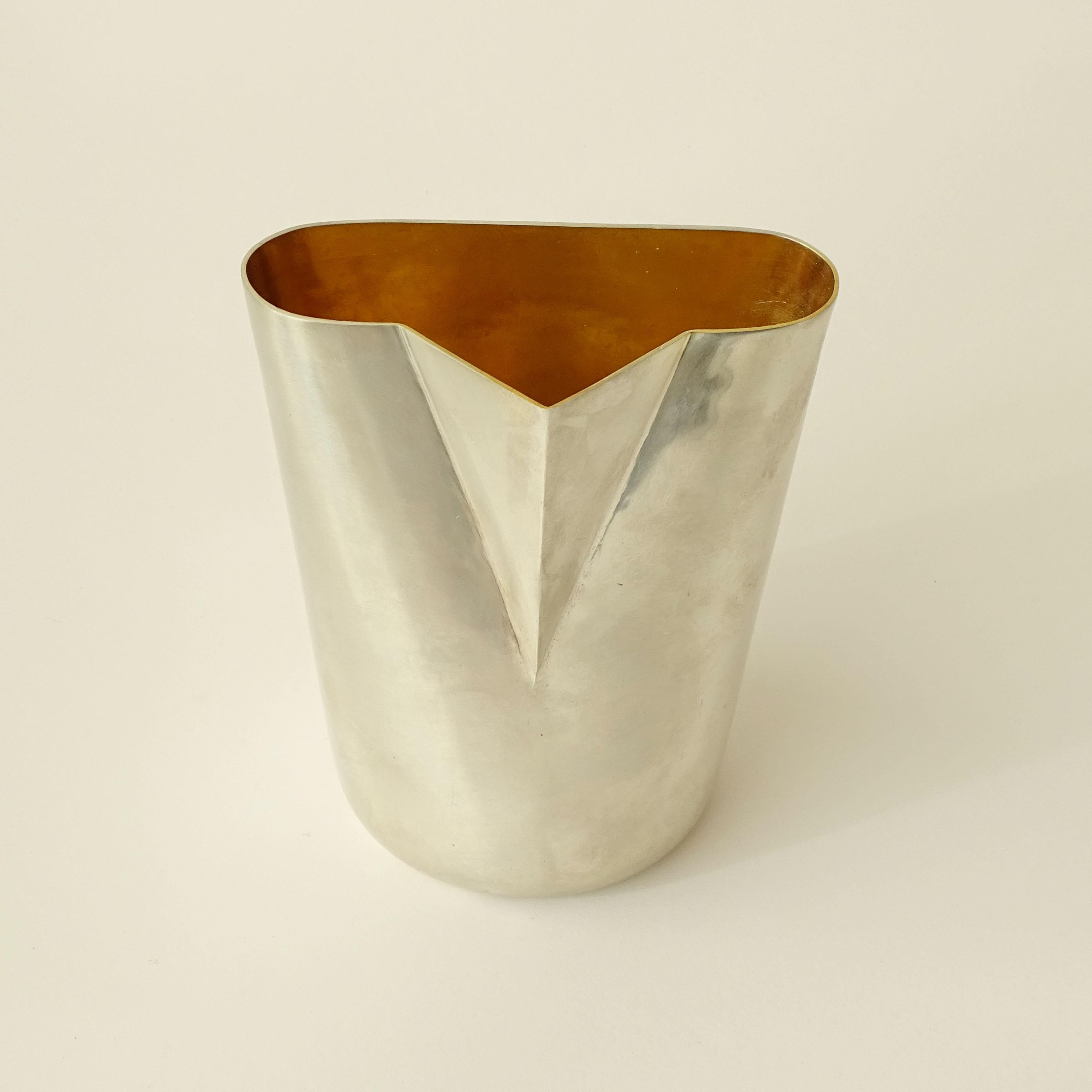 Fait main Pichet en argent et plaqué or fait à la main par Afra & Tobia Scarpa pour San Lorenzo en vente