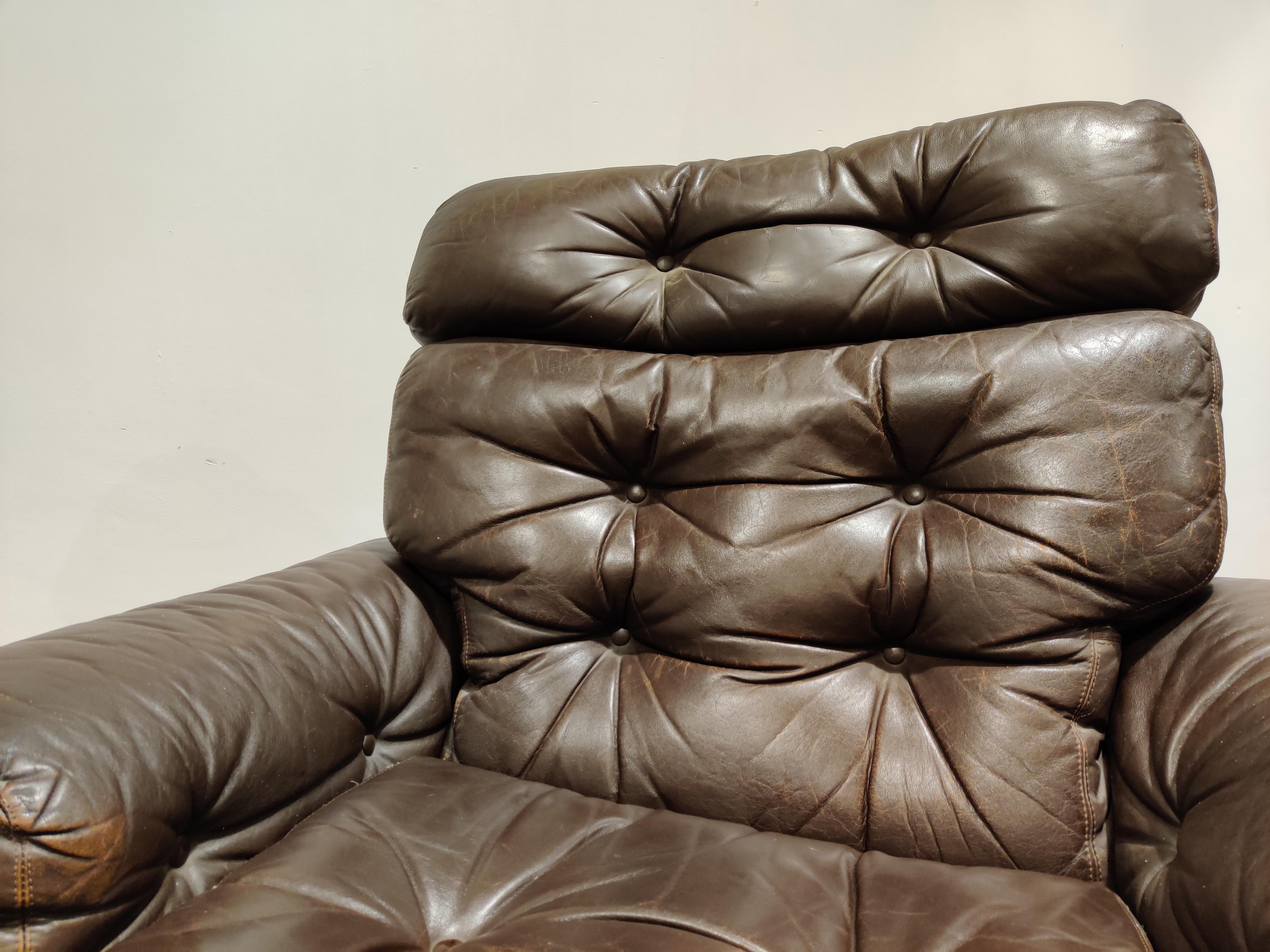 Afra & Tobia Scarpa Italian Leather Armchairs 