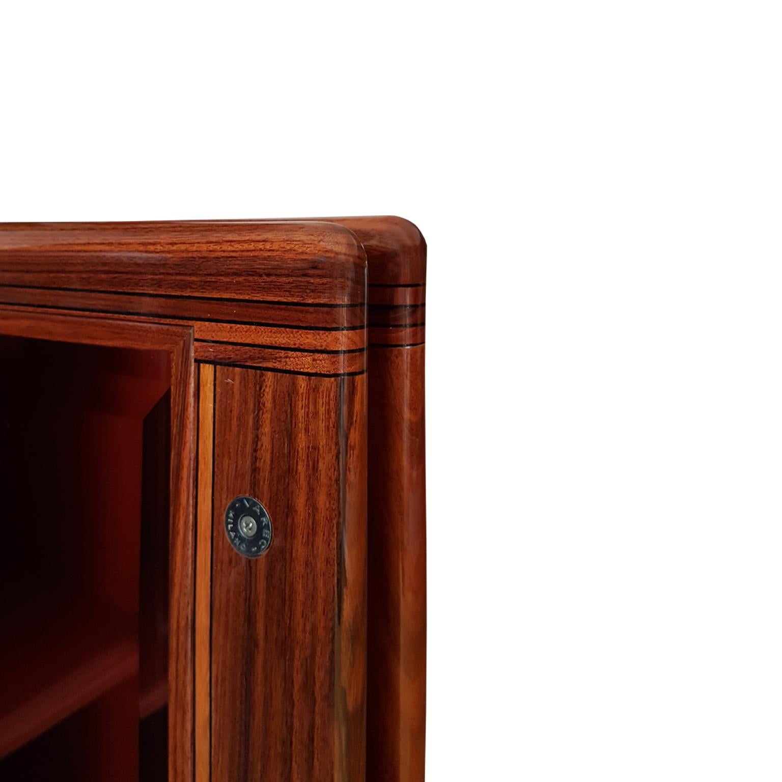 Afra and Tobia Scarpa Italian Maxalto Red Sideboard in Wood, Glass and Rosewood 1