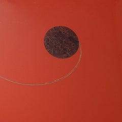 Afra and Tobia Scarpa Italian Maxalto Red Wood Circular Table with Rosewood Edge