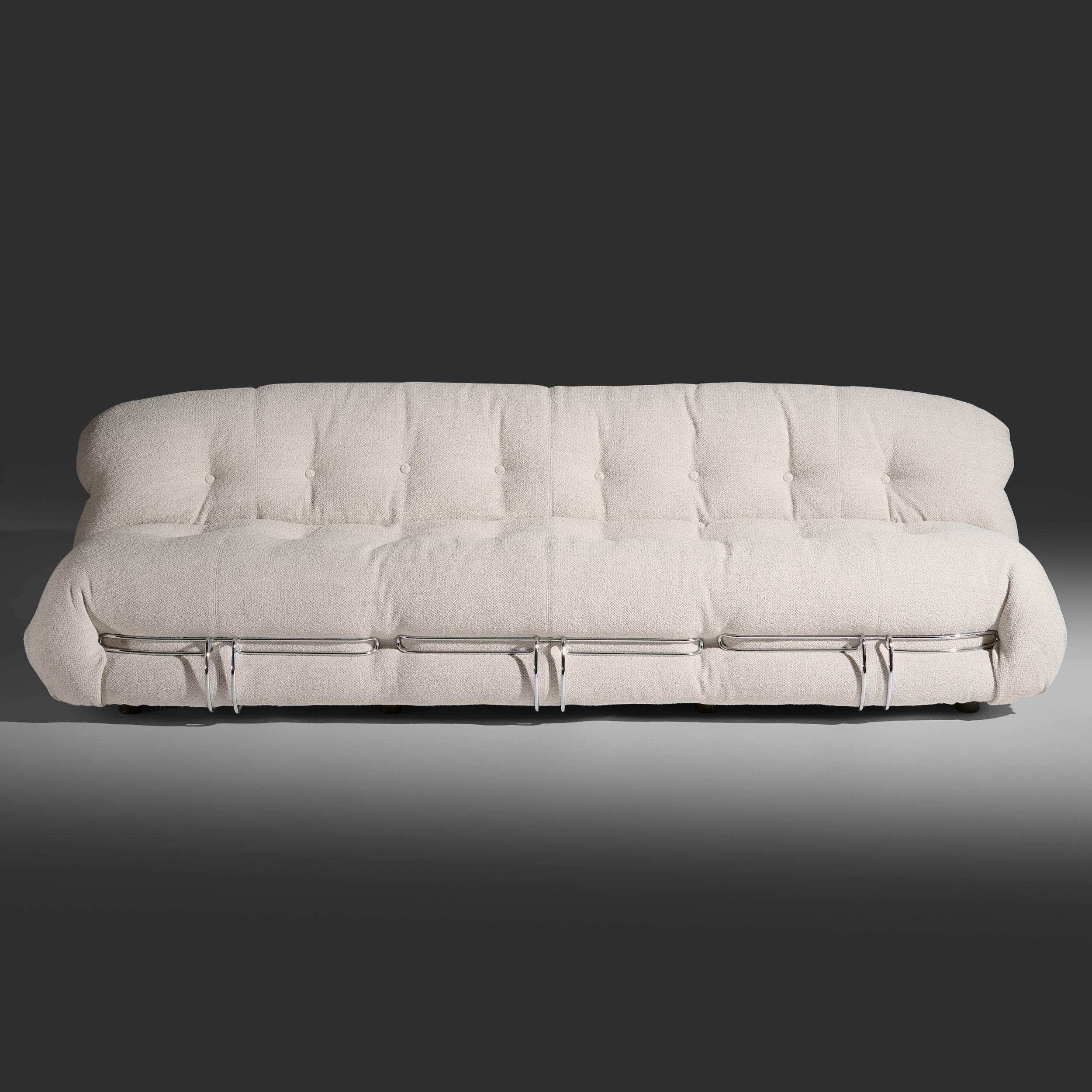 Divano Soriana a 4 posti di grandi dimensioni di Afra & Tobia Scarpa con pouf per Cassina. in vendita 3