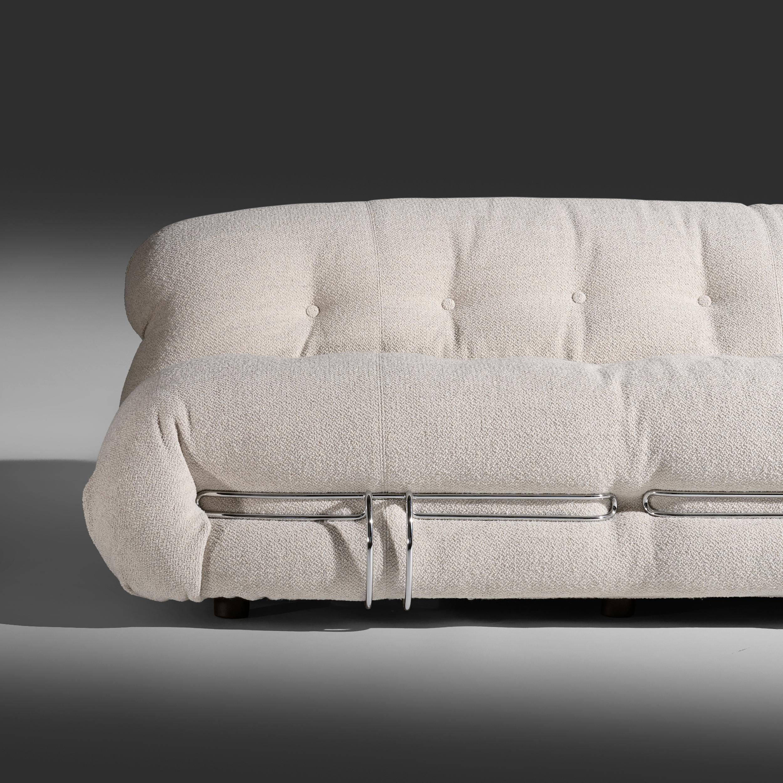 Divano Soriana a 4 posti di grandi dimensioni di Afra & Tobia Scarpa con pouf per Cassina. in vendita 5