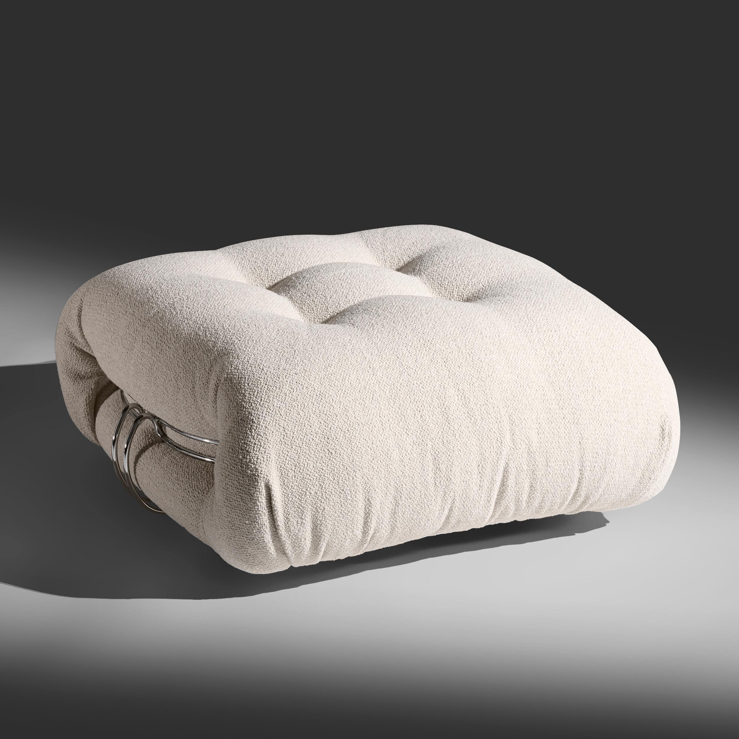 Mid-Century moderno Divano Soriana a 4 posti di grandi dimensioni di Afra & Tobia Scarpa con pouf per Cassina. in vendita