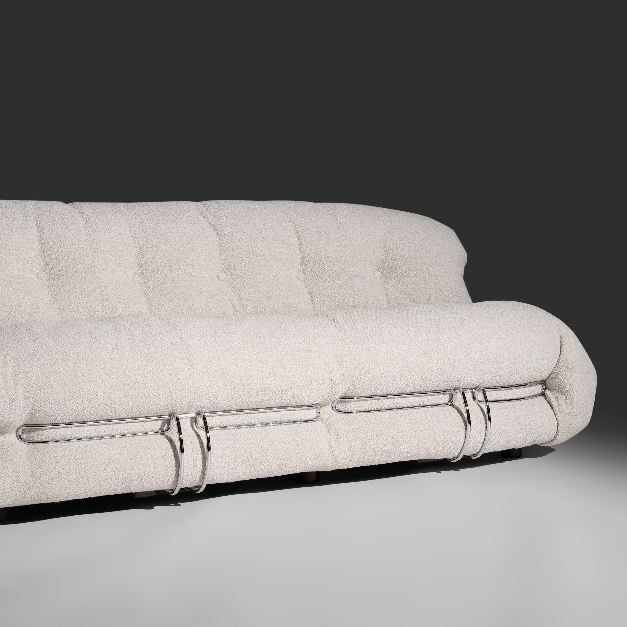 Divano Soriana a 4 posti di grandi dimensioni di Afra & Tobia Scarpa con pouf per Cassina. in vendita 2